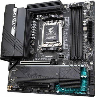 Материнская плата Gigabyte B650M AORUS ELITE AX SocketAM5 AMD B650 4xDDR5 mATX AC`97 8ch(7.1) 2.5Gg RAID+HDMI+DP от магазина РЭССИ