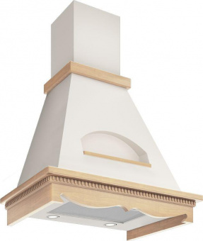 Вытяжка каминная Elikor Бельведер 90П-650-П3Д бежевый/дуб неокрашенный управление: ползунковое (1 мотор) от магазина РЭССИ