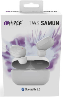 Гарнитура внутриканальные Hiper TWS Samun белый беспроводные bluetooth в ушной раковине (HTW-APX2) от магазина РЭССИ