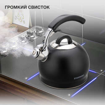 Чайник металлический Starwind Chef Concept 3л. черный (SW-CH1510) от магазина РЭССИ