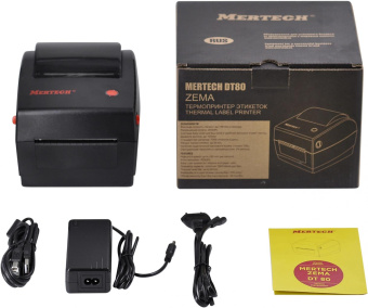 Термопринтер Mertech DT80 ZEMA (4647) 203dpi 180мм/с/USB/Eth для печ.накл. черный/оранжевый от магазина РЭССИ