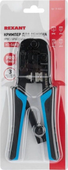 Инструмент обжимной Rexant HT-568R 12-3432-1 для RJ-45/RJ-12/RJ-11 (упак:1шт) черный/синий от магазина РЭССИ