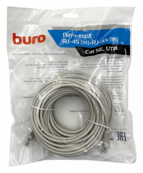 Патч-корд Buro UTP 4 пары cat5E CCA molded 20м серый RJ-45 (m)-RJ-45 (m) от магазина РЭССИ