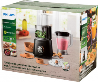 Кухонный комбайн Philips HR7510/10 800Вт черный от магазина РЭССИ