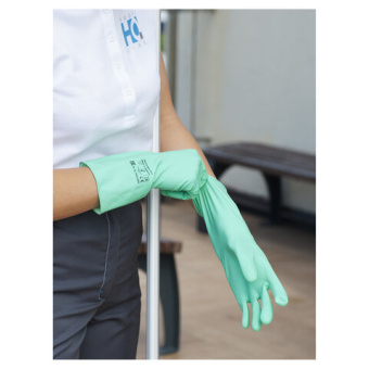 Латексные многоразовые перчатки HQ Profiline зеленые р-р S 73580 от магазина РЭССИ