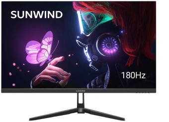 Монитор SunWind 24.5" SM-25FI401 черный IPS LED 3ms 16:9 HDMI матовая 250cd 178гр/178гр 1920x1080 180Hz G-Sync FreeSync DP FHD 3.3кг от магазина РЭССИ