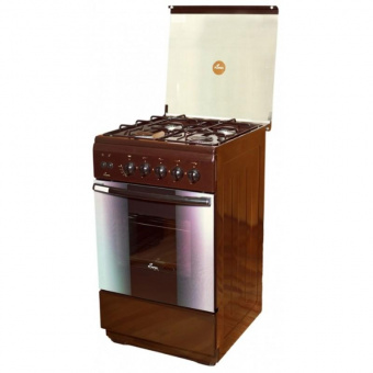 Плита Газовая Flama FG 2424 B коричневый (стеклянная крышка) реш.сталь от магазина РЭССИ