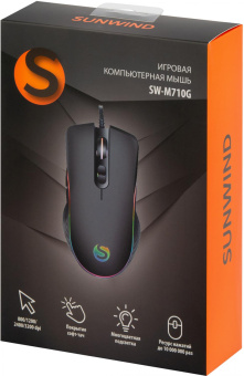 Мышь SunWind SW-M710G черный оптическая (3200dpi) USB для ноутбука (7but) от магазина РЭССИ