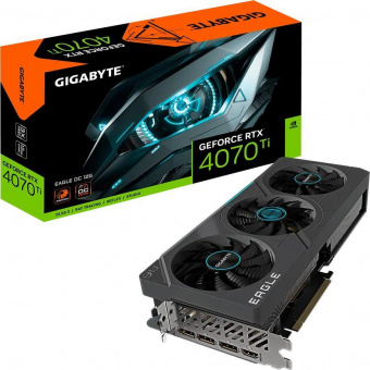 Видеокарта Gigabyte PCI-E 4.0 GV-N407TEAGLE OC-12GD NVIDIA GeForce RTX 4070TI 12288Mb 192 GDDR6X 2625/21000 HDMIx1 DPx3 HDCP Ret от магазина РЭССИ