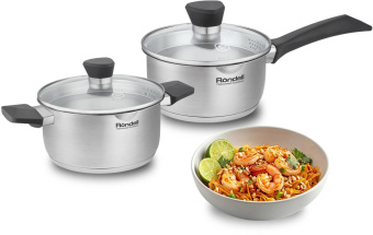 Кастрюля Rondell Strike Grey Ultra RDS-1949 4.8л. d=24см (с крышкой) стальной от магазина РЭССИ