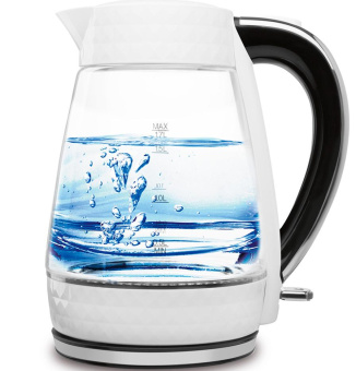 Чайник электрический Polaris PWK 1704CGL Diamond 1.7л. 2200Вт белый/черный корпус: стекло/пластик (PWK 1704CGL) от магазина РЭССИ