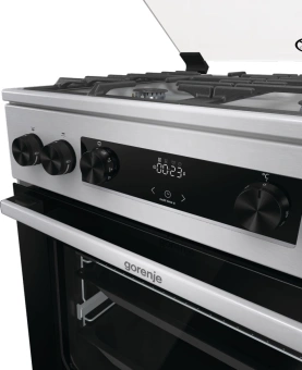 Плита Комбинированная Gorenje GKS6C70XF нержавеющая сталь (стеклянная крышка) реш.чугун от магазина РЭССИ