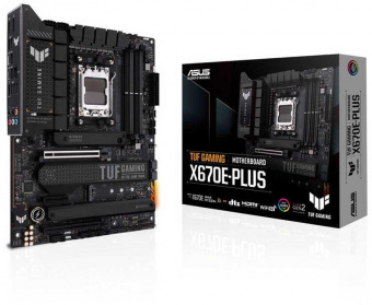 Материнская плата Asus TUF GAMING X670E-PLUS SocketAM5 AMD X670 4xDDR5 ATX AC`97 8ch(7.1) 2.5Gg RAID+HDMI+DP от магазина РЭССИ