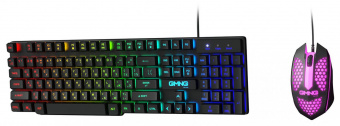 Клавиатура + мышь Оклик 400GMK клав:черный мышь:черный USB LED (1546779) от магазина РЭССИ