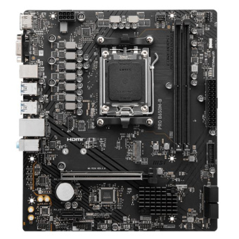 Материнская плата MSI PRO B650M-B SocketAM5 AMD B650 2xDDR5 mATX AC`97 8ch(7.1) 2.5Gg RAID+VGA+HDMI от магазина РЭССИ