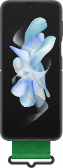 Чехол (клип-кейс) Samsung для Samsung Galaxy Z Flip4 Silicone Cover with Strap Z Flip4 черный (EF-GF721TBEGRU) от магазина РЭССИ