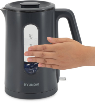 Чайник электрический Hyundai HYK-G4508 1.5л. 1700Вт серый/прозрачный корпус: стекло от магазина РЭССИ