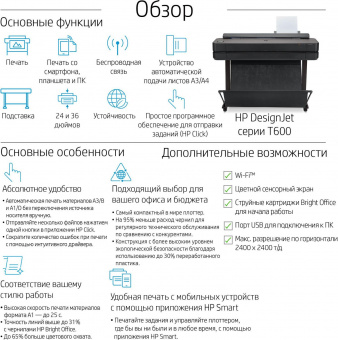 Плоттер HP Designjet T630 (5HB11A) A0/36" от магазина РЭССИ