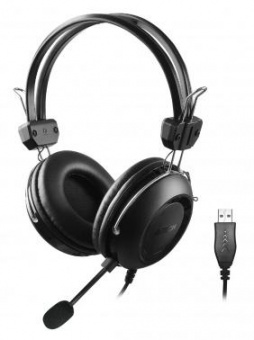 Наушники с микрофоном A4Tech HU-35 черный 2м накладные USB оголовье от магазина РЭССИ