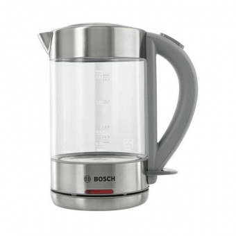 Чайник электрический Bosch TWK7090B 1.5л. 2200Вт нержавеющая сталь (корпус: нержавеющая сталь/стекло) от магазина РЭССИ