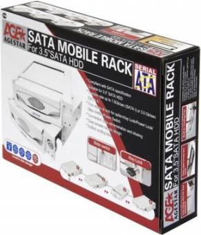 Сменный бокс для HDD AgeStar MR3-SATA(S)-1F SATA II SATA пластик черный 3.5" от магазина РЭССИ