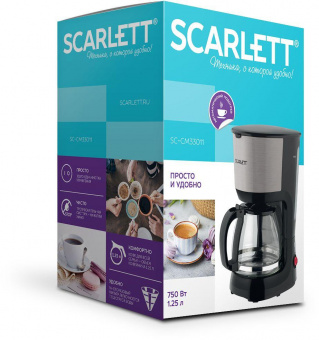 Кофеварка капельная Scarlett SC-CM33011 750Вт черный/стальной от магазина РЭССИ