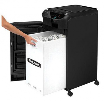 Шредер Fellowes AutoMax 600M черный с автоподачей (секр.P-5) перекрестный 600лист. 83лтр. скрепки скобы пл.карты от магазина РЭССИ
