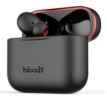 Гарнитура вкладыши A4Tech Bloody M90 черный/красный беспроводные bluetooth в ушной раковине (M90 BLACK + RED) от магазина РЭССИ