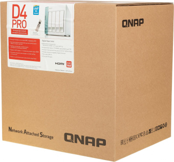 Сетевое хранилище NAS Qnap Original D4 PRO 4-bay настольный Celeron N3060 от магазина РЭССИ
