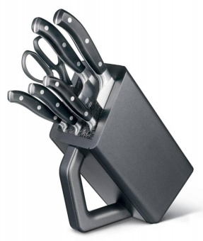 Набор ножей кухон. Victorinox Grand Maitre Cutlery Block (7.7243.6) компл.:6шт с подставкой черный подар.коробка от магазина РЭССИ