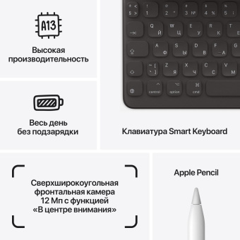 Планшет Apple iPad 2021 A2602 A13 Bionic 6С ROM256Gb 10.2" IPS 2160x1620 iOS серый космос 8Mpix 12Mpix BT WiFi Touch 10hr от магазина РЭССИ