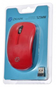 Мышь Оклик 525MW черный/красный оптическая (1000dpi) беспроводная USB для ноутбука (3but) от магазина РЭССИ