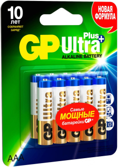 Батарея GP Ultra Plus Alkaline GP 24AUP-2CR10 AAA (10шт) блистер от магазина РЭССИ