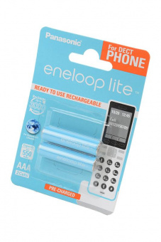 Аккумулятор Panasonic eneloop lite BK-4LCCE/2DE 550мАч AAA DECT BL2 от магазина РЭССИ