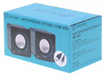 Колонки Оклик OK-330 2.0 черный 6Вт от магазина РЭССИ