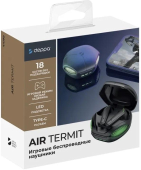 Гарнитура внутриканальные Deppa Air Termit черный беспроводные bluetooth в ушной раковине (44198) от магазина РЭССИ