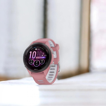 Смарт-часы Garmin Forerunner 265S 27.5мм 1.1" AMOLED корп.черный/розовый силикон рем.розовый (010-02810-15) от магазина РЭССИ