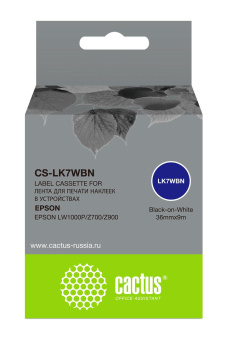 Картридж ленточный Cactus CS-LK7WBN черный для Epson LW1000P/Z700/Z900 от магазина РЭССИ