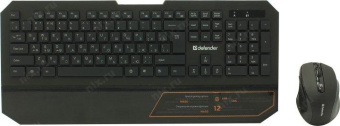 Клавиатура + мышь Defender Berkeley C-925 клав:черный мышь:черный/красный USB беспроводная slim Multimedia Touch (45925) от магазина РЭССИ