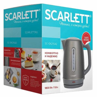 Чайник электрический Scarlett SC-EK21S42 1.8л. 1800Вт графит корпус: пластик от магазина РЭССИ