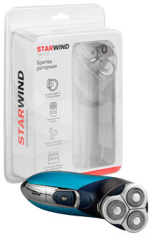 Бритва роторная Starwind SSH 1525 реж.эл.:3 питан.:аккум. голубой/черный от магазина РЭССИ