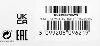 Наушники с микрофоном Logitech ZONE TRUE WIRELESS темно-серый вкладыши BT в ушной раковине (985-001082) от магазина РЭССИ