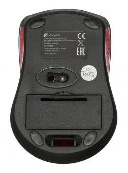 Мышь Оклик 485MW черный/красный оптическая (1200dpi) беспроводная USB для ноутбука (3but) от магазина РЭССИ