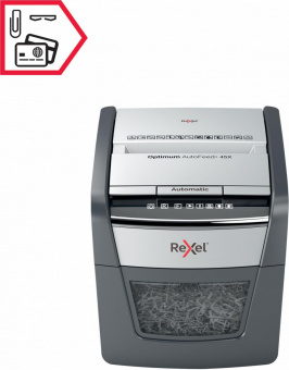 Шредер Rexel Optimum AutoFeed 45X черный с автоподачей (секр.P-4) фрагменты 45лист. 20лтр. скрепки скобы пл.карты от магазина РЭССИ