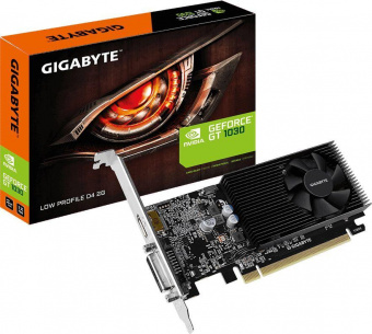 Видеокарта Gigabyte PCI-E GV-N1030D4-2GL NVIDIA GeForce GT 1030 2048Mb 64 DDR4 1177/2100 DVIx1 HDMIx1 HDCP Ret low profile от магазина РЭССИ