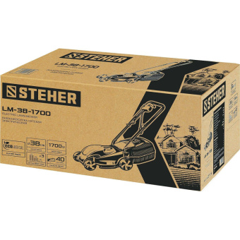 Сетевая газонокосилка STEHER 1700 Вт LM-38-1700 от магазина РЭССИ