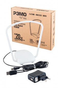 Антенна РЭМО BAS-5107 DX Mini-Digital комнатная,  питание от сетового адаптера от магазина РЭССИ