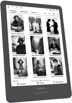 Электронная книга Digma A8 7.8" E-Ink Carta 1873x1404 Touch Screen 1.8Ghz 3072/32Gb/SD/microSDHC/подсветка дисплея темно-серый от магазина РЭССИ