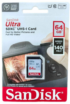 Флеш карта SDXC 64GB Sandisk SDSDUNB-064G-GN6IN Ultra от магазина РЭССИ