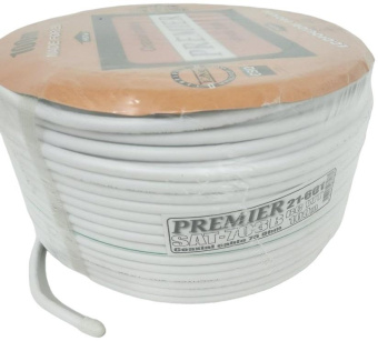 Кабель Premier SAT-703B BC WT 100м. белый (21-601 100) от магазина РЭССИ